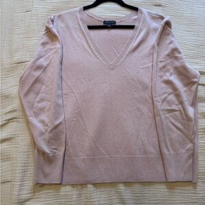 Universal Standard Pink V-Neck Wool & Cashmere Sweater
